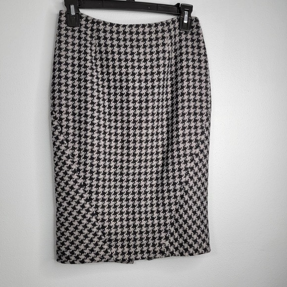 2 Brooks Brothers Pencil Straight Skirt Houndstooth Mini Short R - Picture 1 of 12